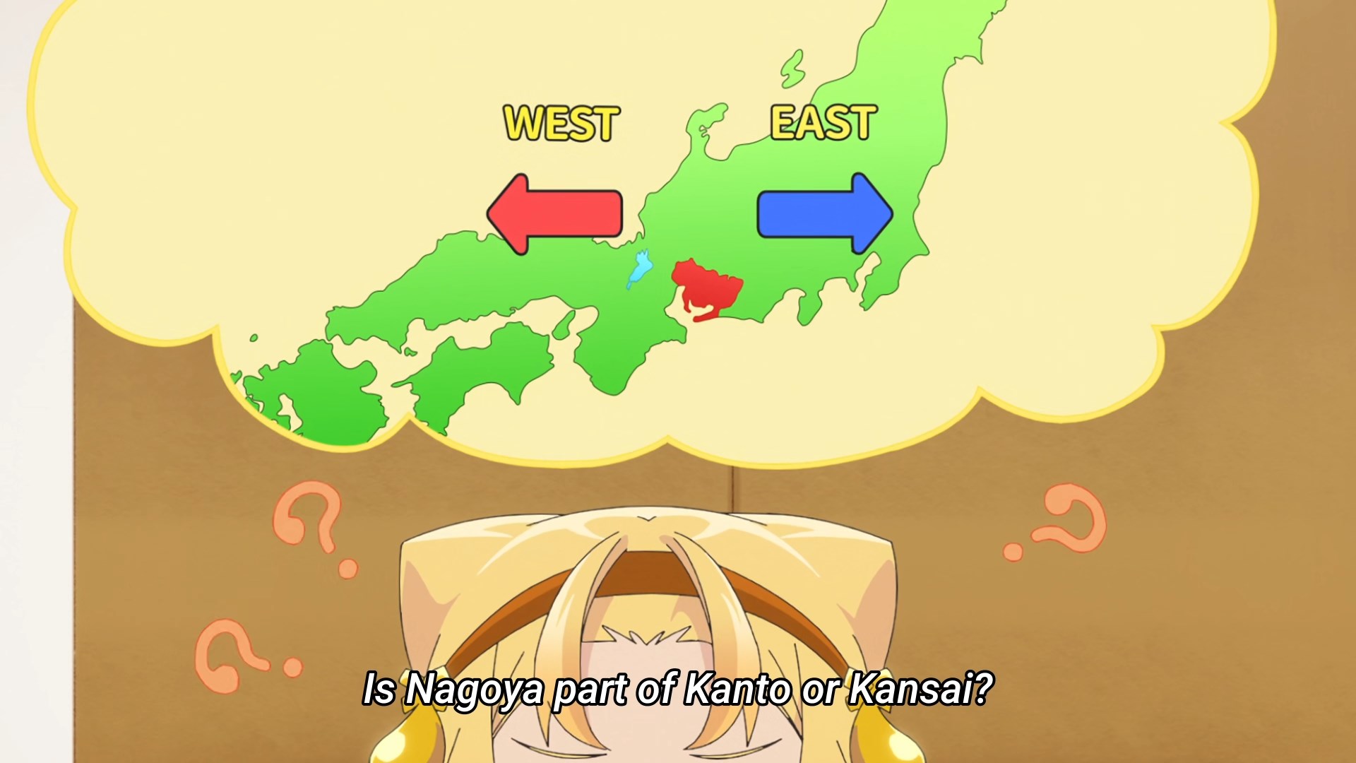 Yotogame-chan wonderign whether Nagoya is part of Kanto or Kansai